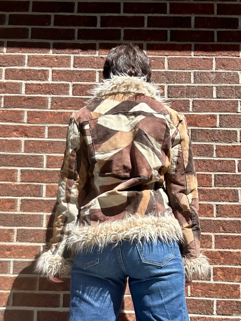 Y2K patchwork suede afghan jacket - Picture 4 of 15